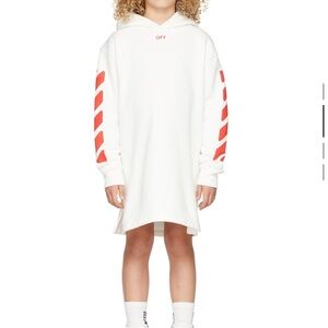 Off White Kids stamp hoodie dress